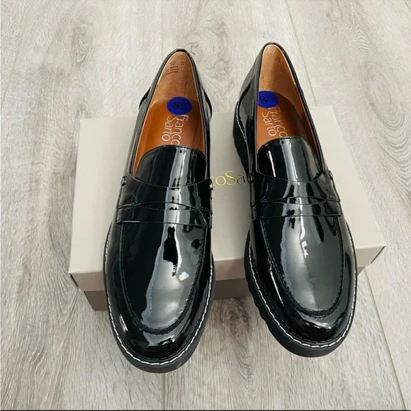 NEW Franco Sarto Cassandra Platform Penny Loafer in Black Patent Leather - Picture 6 of 6